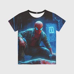 Футболка детская Человек паук сидя, цвет: 3D-принт