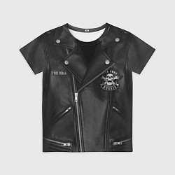 Футболка детская Косуха байкерская с нашивками, цвет: 3D-принт