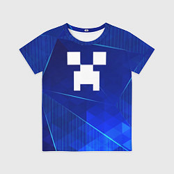 Футболка детская Minecraft blue poly, цвет: 3D-принт