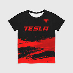 Футболка детская Tesla - red gradient посередине, цвет: 3D-принт