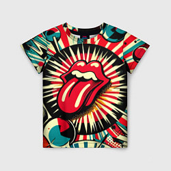 Детская футболка Logo of the Rolling Stones - pop art