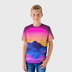 Футболка детская Неоновый закат, цвет: 3D-принт — фото 2