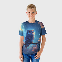 Футболка детская Ночная сова на ветке, цвет: 3D-принт — фото 2