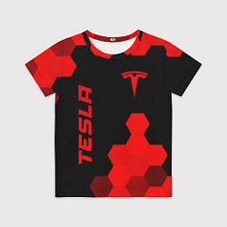 Футболка детская Tesla - red gradient вертикально, цвет: 3D-принт