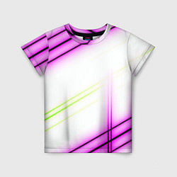 Футболка детская Green white pink line, цвет: 3D-принт