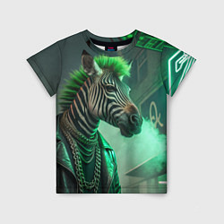 Футболка детская Cyperpunk zebra, цвет: 3D-принт