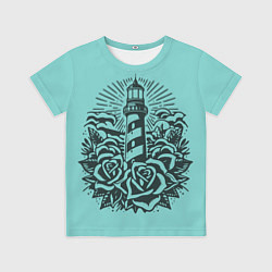 Футболка детская Маяк и розы, цвет: 3D-принт