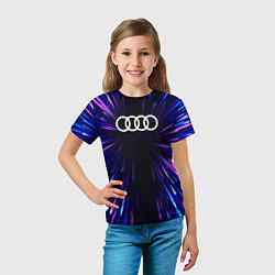 Футболка детская Audi neon energy, цвет: 3D-принт — фото 2