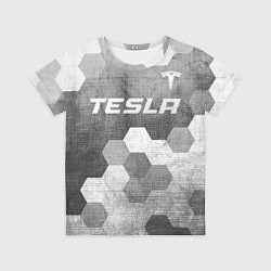 Детская футболка Tesla - grey gradient посередине