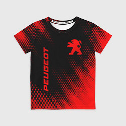 Футболка детская Peugeot - red gradient вертикально, цвет: 3D-принт
