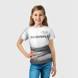 Футболка детская Subaru - white gradient посередине, цвет: 3D-принт — фото 2