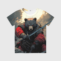 Футболка детская Медведь самурай, цвет: 3D-принт