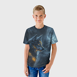 Футболка детская Волк фэнтези стиль, цвет: 3D-принт — фото 2
