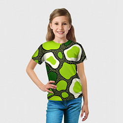 Футболка детская Зеленая абстракция с кругами, цвет: 3D-принт — фото 2