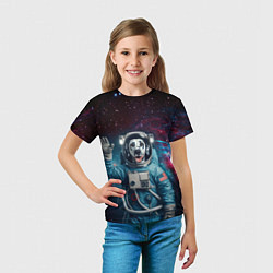 Футболка детская Далматинец бравый космонавт - нейроарт, цвет: 3D-принт — фото 2