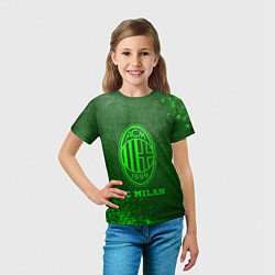 Футболка детская AC Milan - green gradient, цвет: 3D-принт — фото 2