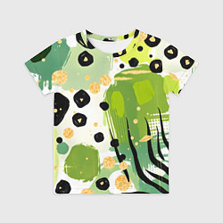 Футболка детская Зеленый анималистичный паттерн, цвет: 3D-принт