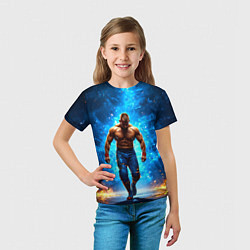 Футболка детская Реслер в огне, цвет: 3D-принт — фото 2
