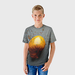 Футболка детская Желтая боксерская перчатка, цвет: 3D-принт — фото 2