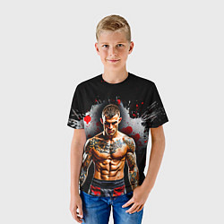 Футболка детская Дастин Порье на черном, цвет: 3D-принт — фото 2