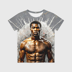 Футболка детская Мухаммед Али на сером, цвет: 3D-принт