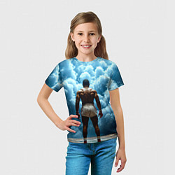 Футболка детская Мухаммед Али в синем дыму, цвет: 3D-принт — фото 2