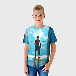 Футболка детская Кикбоксер в синем, цвет: 3D-принт — фото 2
