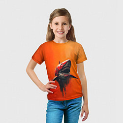 Футболка детская Кибернетическая акула, цвет: 3D-принт — фото 2