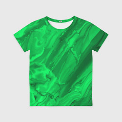 Футболка детская Зелёный малахитовый абстракция камень, цвет: 3D-принт