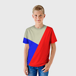 Футболка детская Серо-сине-красный трёхцветный, цвет: 3D-принт — фото 2