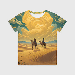 Футболка детская В пустыне на верблюдах, цвет: 3D-принт