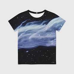 Футболка детская Синяя волна в космосе - текстура, цвет: 3D-принт