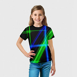 Футболка детская Color blue black green, цвет: 3D-принт — фото 2