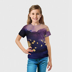 Футболка детская Золотая краска на текстуре, цвет: 3D-принт — фото 2