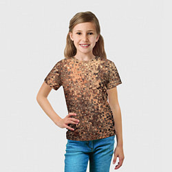Футболка детская Светлый коричневый абстрактная текстура, цвет: 3D-принт — фото 2