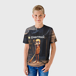 Футболка детская Дмитрий с битой, цвет: 3D-принт — фото 2
