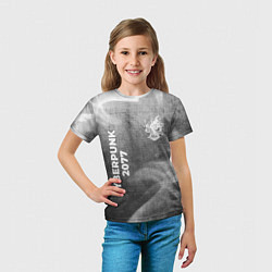 Футболка детская Cyberpunk 2077 - grey gradient вертикально, цвет: 3D-принт — фото 2