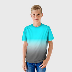 Футболка детская Серо-голубой светлый градиент, цвет: 3D-принт — фото 2
