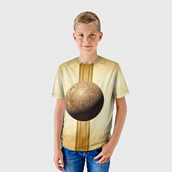 Футболка детская Ядро для талкания на бежевом, цвет: 3D-принт — фото 2