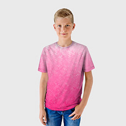 Футболка детская Розовый градиент с узором, цвет: 3D-принт — фото 2