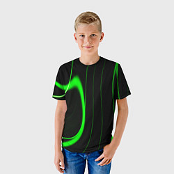 Футболка детская Color green light green black, цвет: 3D-принт — фото 2