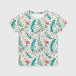 Детская футболка Бохо паттерн в мятных тонах