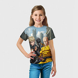 Футболка детская Генос и Саитама, цвет: 3D-принт — фото 2