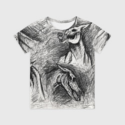 Футболка детская Черепа лошадей, цвет: 3D-принт