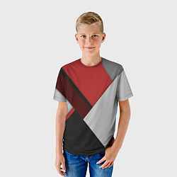Футболка детская Color black red grey, цвет: 3D-принт — фото 2