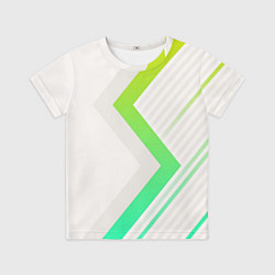 Футболка детская Color white line green, цвет: 3D-принт