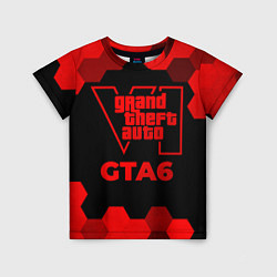 Футболка детская GTA6 - red gradient, цвет: 3D-принт
