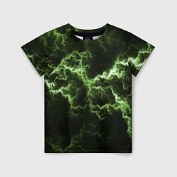 Футболка детская Lightning green glow, цвет: 3D-принт