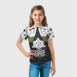 Футболка детская Узор рун и символов, цвет: 3D-принт — фото 2