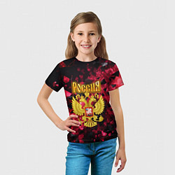 Футболка детская Россия - герб на текстуре, цвет: 3D-принт — фото 2